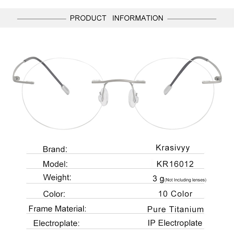 Krasivyy Womens Rimless Oval Round Titanium Eyeglasses 716012 — view 1 | Krasivyy at FuzWeb