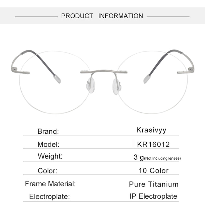Krasivyy Womens Rimless Oval Round Titanium Eyeglasses 716012 — view 1 | Krasivyy at FuzWeb