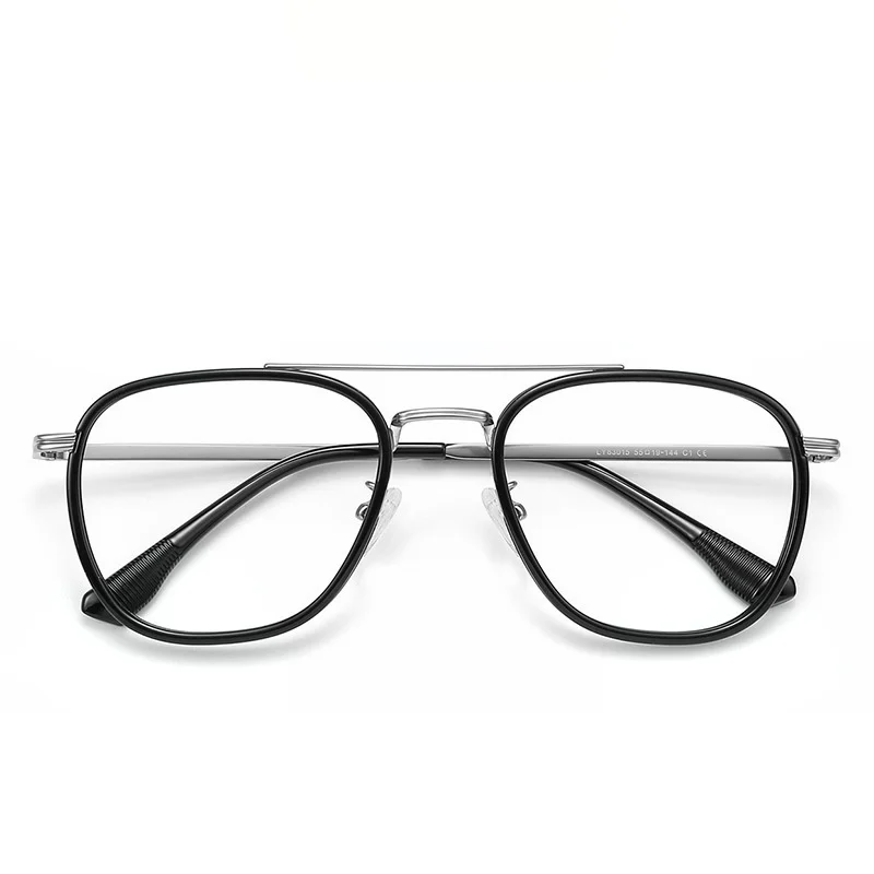 Xbora Unisex Full Rim Oval Double Bridge Tr 90 Alloy Eyeglasses 583015