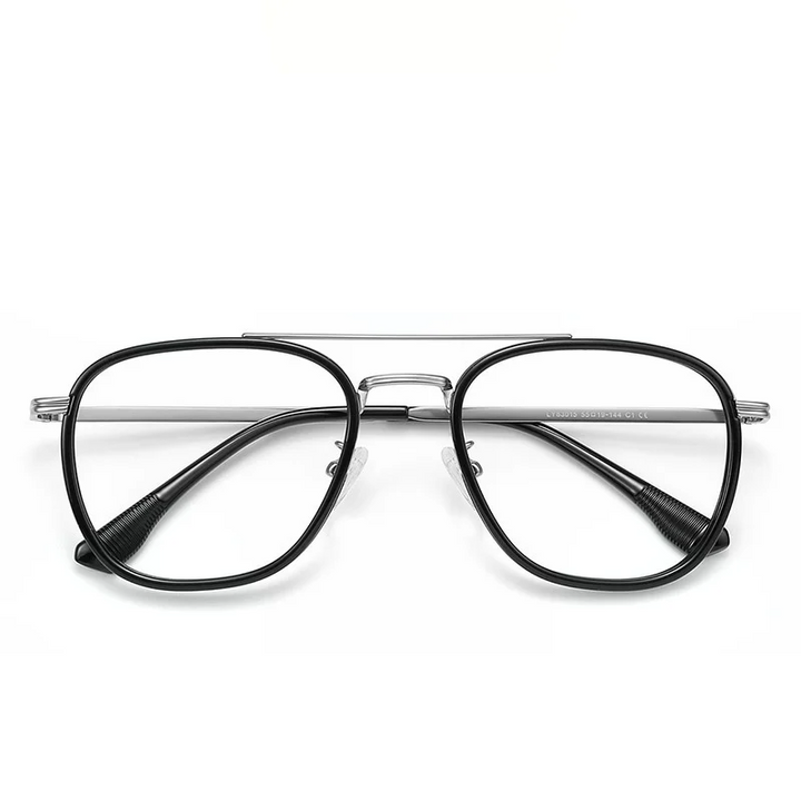 Xbora Unisex Full Rim Oval Double Bridge Tr 90 Alloy Eyeglasses 583015