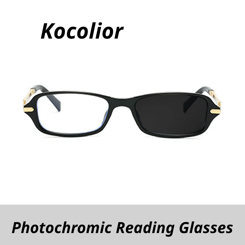 Kocolior Women's Full Rim Square Tr 90 Alloy Photochromic Reading Glasses 576211