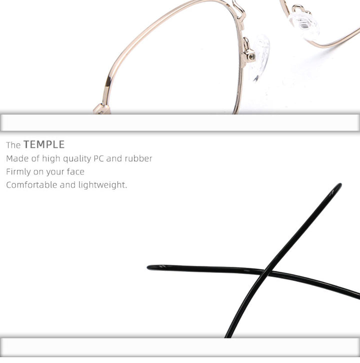 Laoyehui Unisex Eyeglasses Alloy Ultra Light Polygon Frame 9012 — view 5 | Laoyehui at FuzWeb