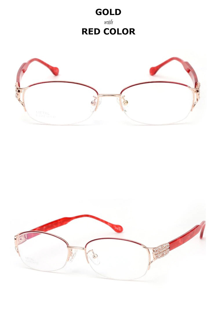 Chashma Ottica Women's Full Rim Oval Titanium Acetate Eyeglasses 23924.