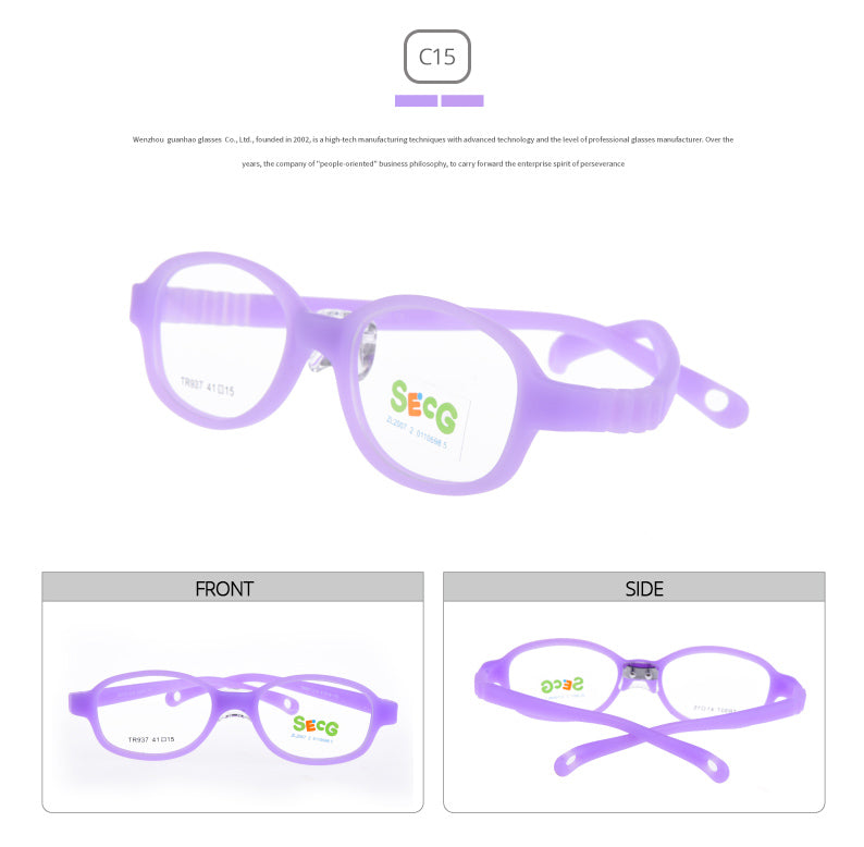 Secg Unisex Youth Full Rim Oval Tr 90 Silicone Eyeglasses 18937.