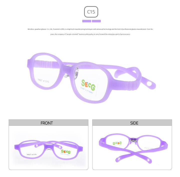 Secg Unisex Youth Full Rim Oval Tr 90 Silicone Eyeglasses 18937.