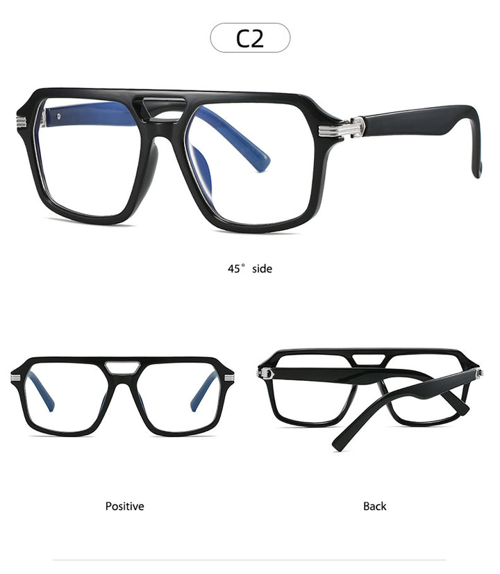 Kocolior 225900 Unisex Full Rim Square Double Bridge Tr 90 Frames FuzWeb
