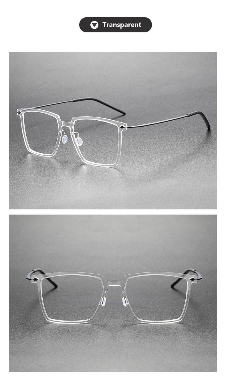 Oveliness Unisex Full Rim Square Acetate Titanium Eyeglasses — view 12 | Oveliness at FuzWeb