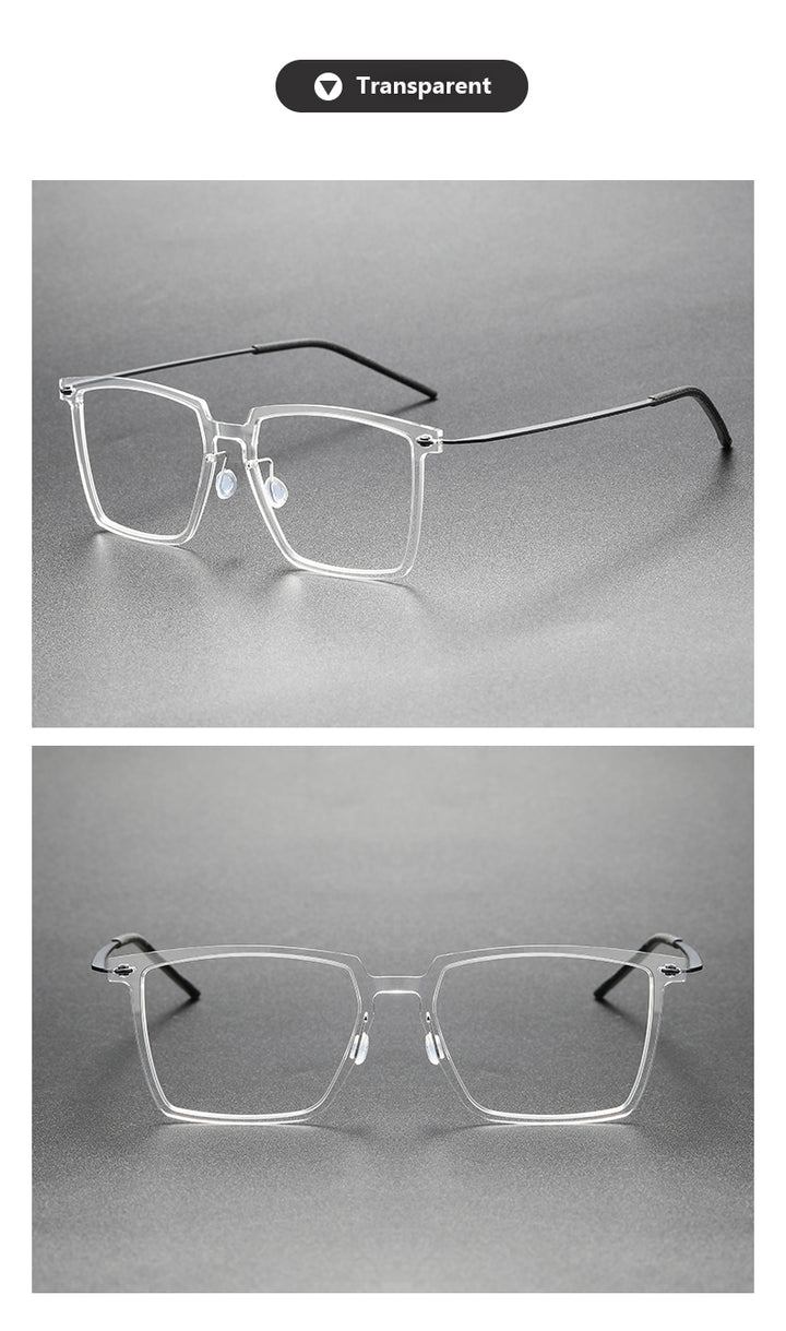Oveliness Unisex Full Rim Square Acetate Titanium Eyeglasses — view 12 | Oveliness at FuzWeb