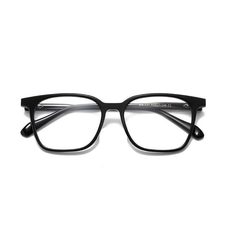 Chashma Ottica Unisex Full Rim Square Acetate Eyeglasses 62127 - Black