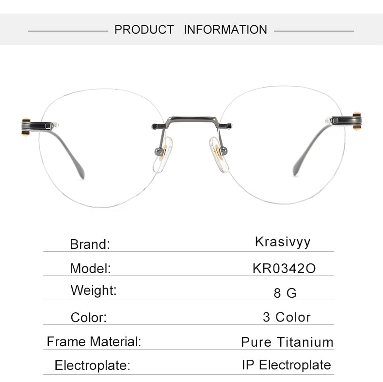 Krasivyy Womens Rimless Oval Round Titanium Eyeglasses 303420 — view 1 | Krasivyy at FuzWeb