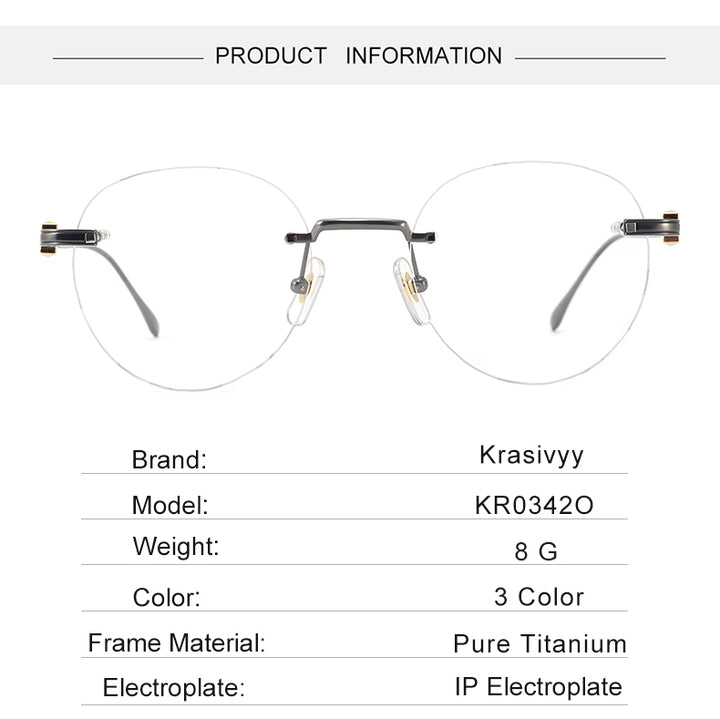 Krasivyy Womens Rimless Oval Round Titanium Eyeglasses 303420 — view 1 | Krasivyy at FuzWeb