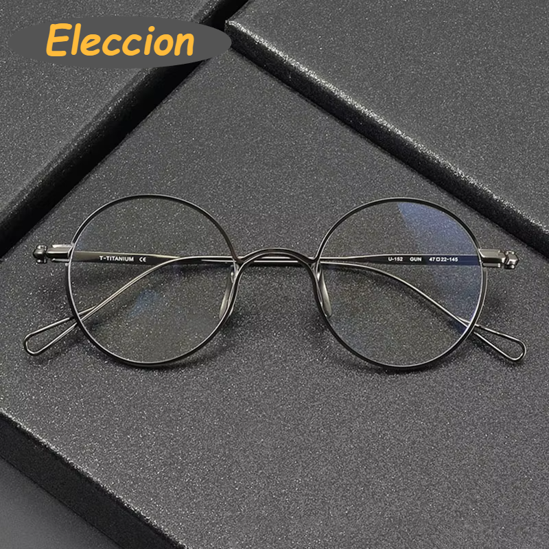 Eleccion Unisex Full Rim Round Titanium Eyeglasses 942152 Full Rim Eleccion