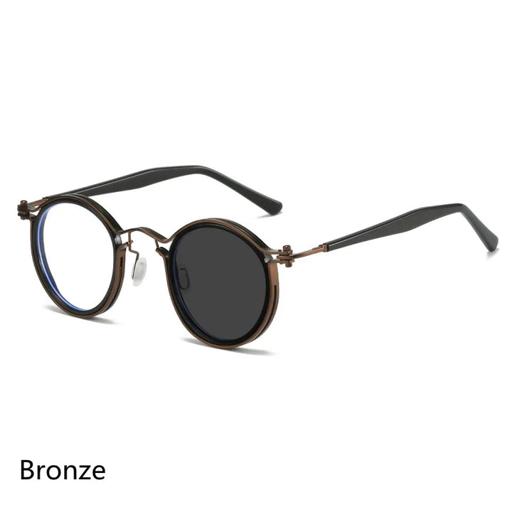 Kocolior Unisex Full Rim Round Alloy Acetate Hyperopic Reading Glasses 2203.