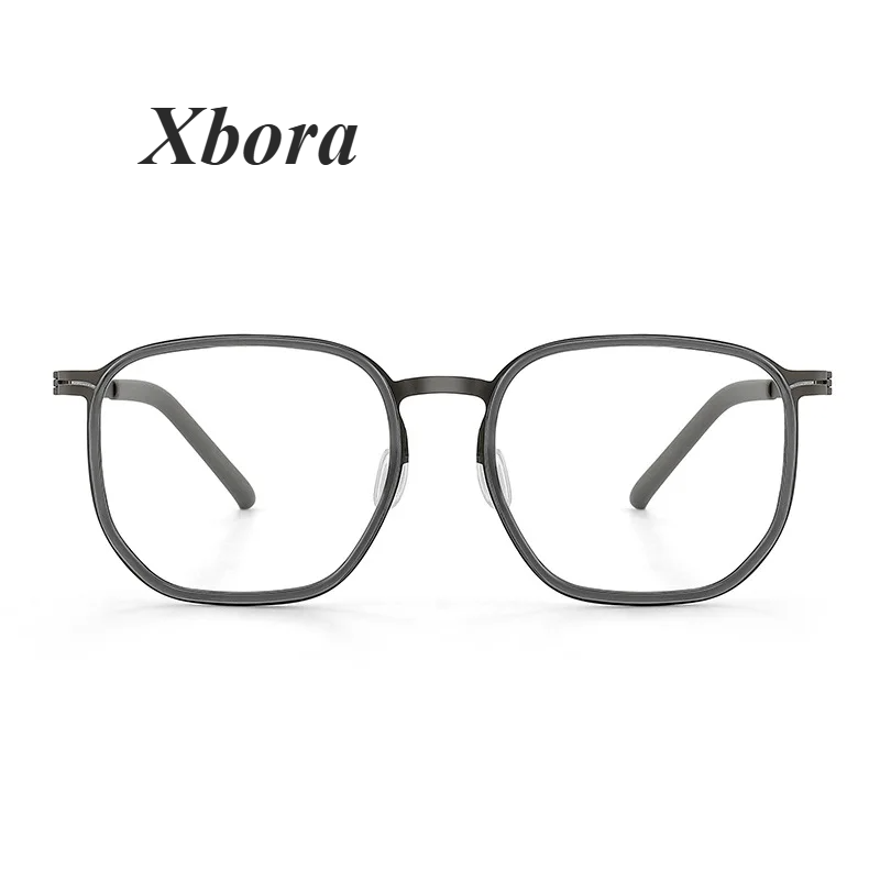 Xbora Unisex Full Rim Oval Square Tr 90 Titanium Eyeglasses 27184