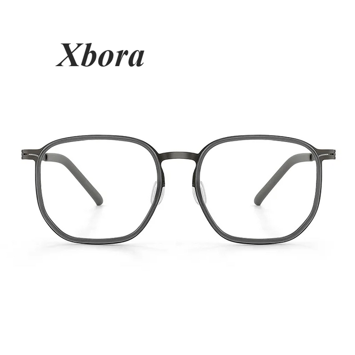 Xbora Unisex Full Rim Oval Square Tr 90 Titanium Eyeglasses 27184