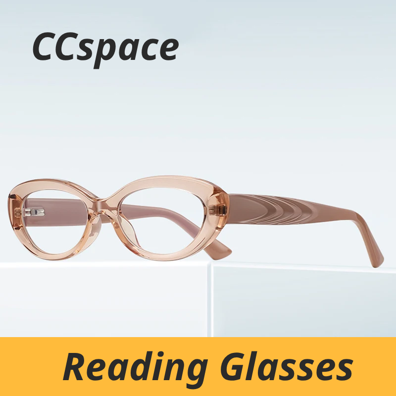 CCspace Women's Full Rim Oval Thick Tr 90 Alloy Reading Glasses 802731