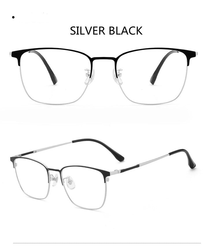 Kocolior Unisex Full Rim Square Acetate Alloy Hyperopic Reading Glasses 91872 — view 11 | Kocolior at FuzWeb