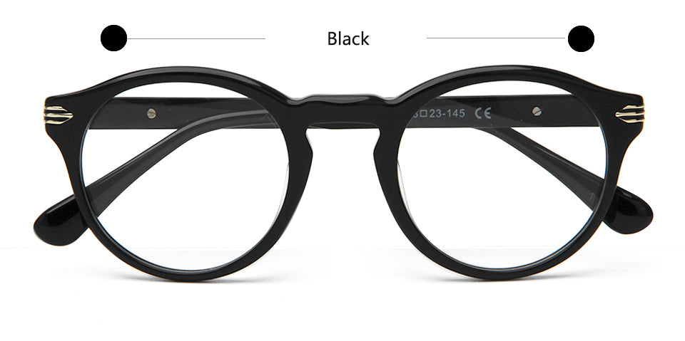 Esnbie Womens Full Rim Round Acetate Titanium Eyeglasses 2417271 — view 2 | Esnbie at FuzWeb