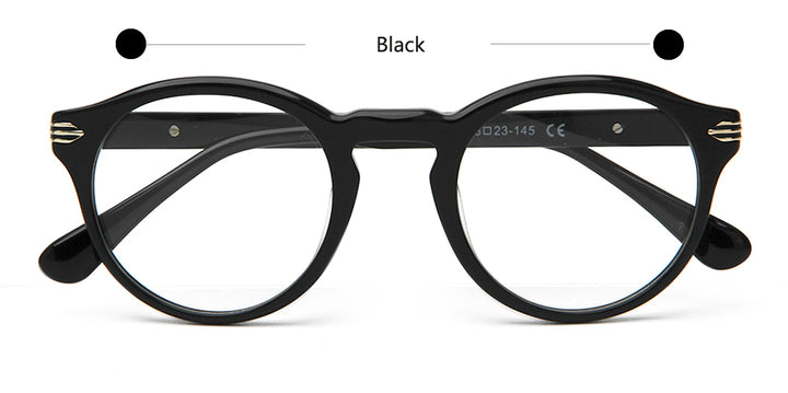 Esnbie Womens Full Rim Round Acetate Titanium Eyeglasses 2417271 — view 2 | Esnbie at FuzWeb
