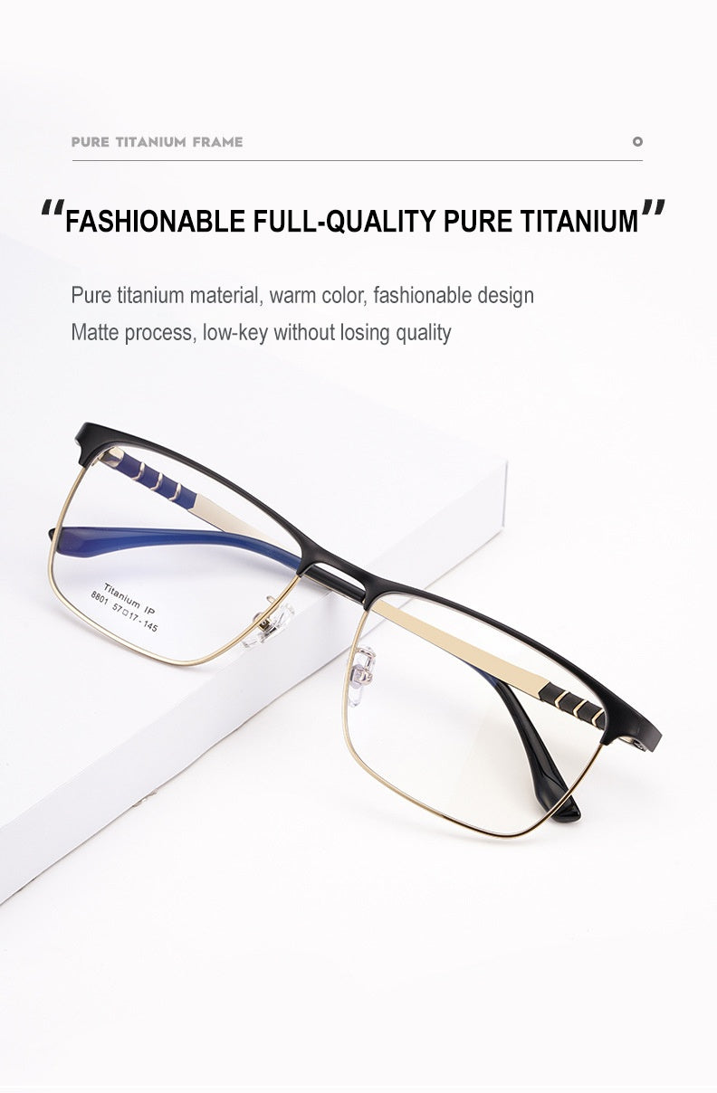 Chashma Ottica Men's Full Rim Square Titanium Eyeglasses 8801.