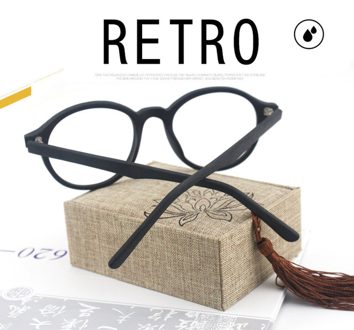 Hdcrafter Unisex Full Rim Round Oval Wood Metal Frame Eyeglasses 4237 — view 2 | Hdcrafter Eyeglasses at FuzWeb