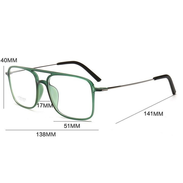 Gatenac Womens Full Rim Square Double Bridge Tr 90 Titanium Photochromic Reading Glasses G2235 — view 1 | Gatenac at FuzWeb