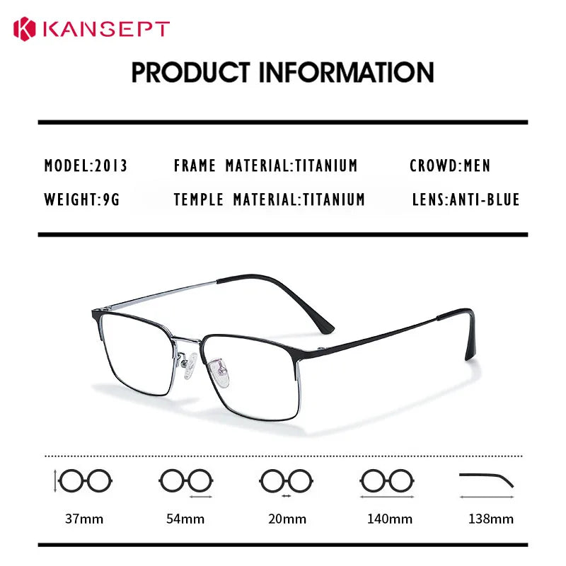 Kansept Unisex Full Rim Square Titanium Frames 202300 — view 2 | Kansept at FuzWeb
