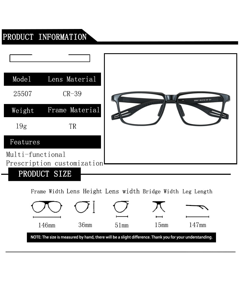 Kocolior Unisex Full Rim Square Tr 90 Photochromic Reading Glasses 725507 — view 1 | Kocolior at FuzWeb