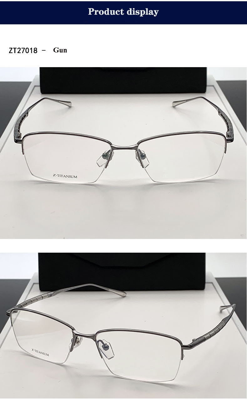 Aimee Womens Semi Rim Brow Line Square Titanium Eyeglasses 427018 — view 2 | Aimee at FuzWeb