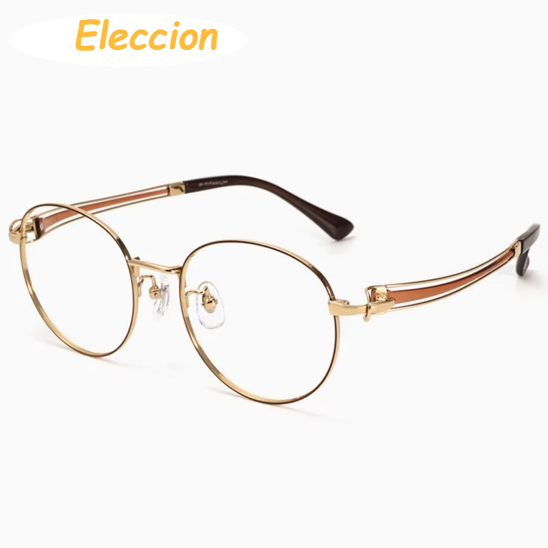 Eleccion Unisex Full Rim Oval Round Titanium Eyeglasses 995235