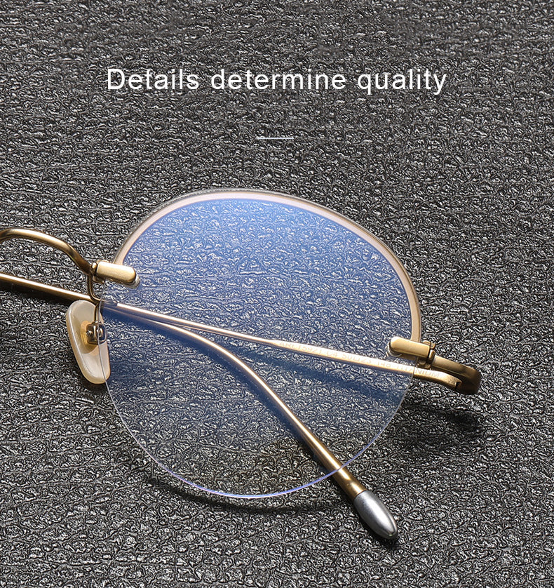 Krasivyy Mens Semi Rim Round Titanium Eyeglasses K5921 — view 3 | Krasivyy at FuzWeb