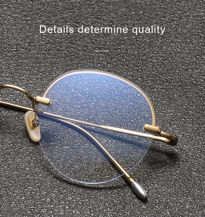 Krasivyy Mens Semi Rim Round Titanium Eyeglasses K5921 — view 3 | Krasivyy at FuzWeb