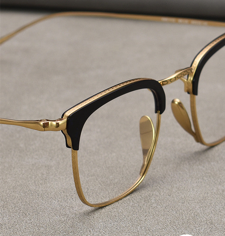 Aimee Unisex Full Rim Square Titanium Acetate Eyeglasses 481112 FuzWeb
