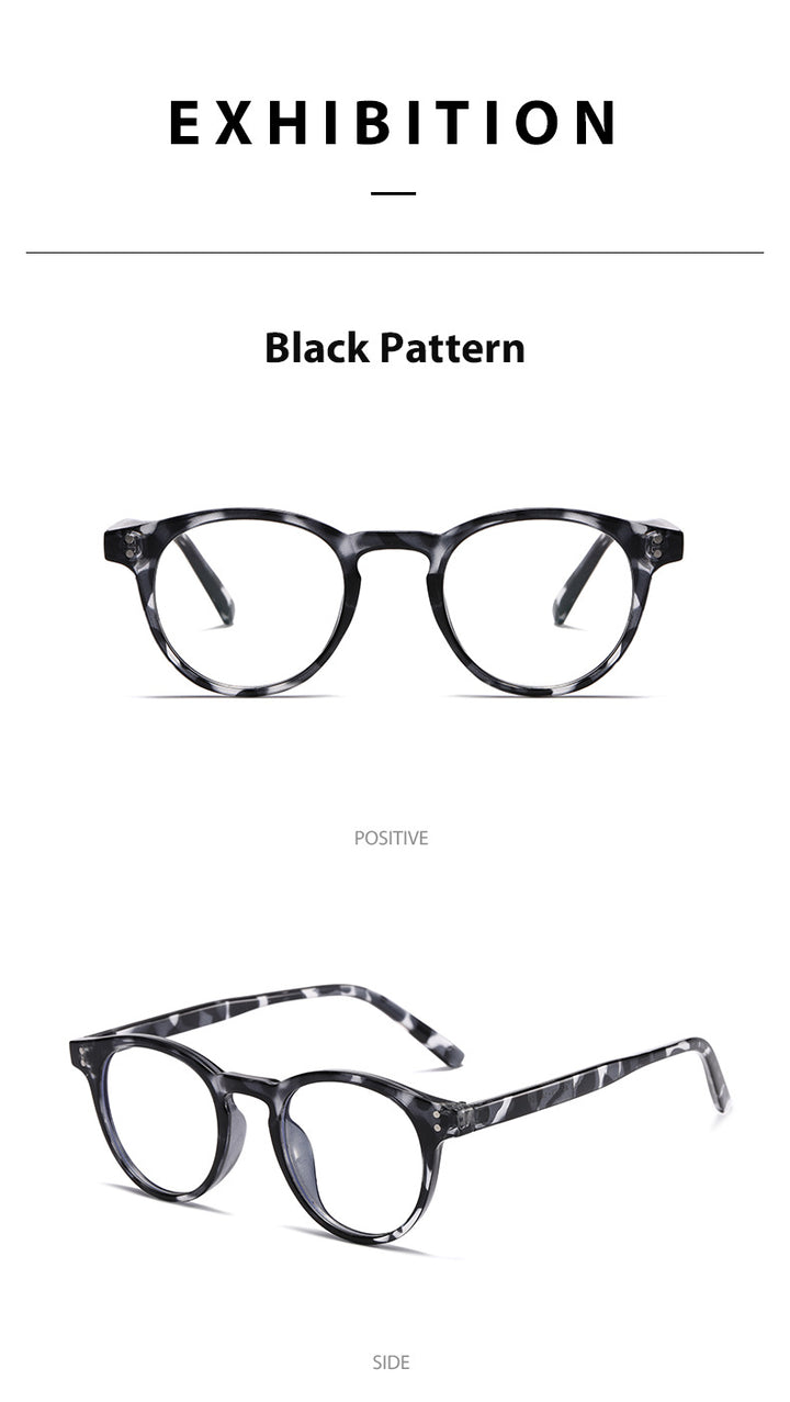 Kocolior Unisex Full Rim Round Acetate Hyperopic Reading Glasses 3313.