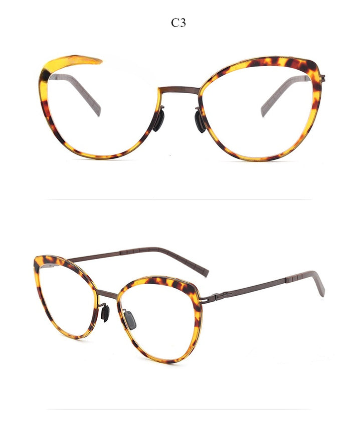 Chashma Ochki Womens Full Rim Square Cat Eye Acetate Alloy Eyeglasses 8908 — view 8 | Chashma Ochki at FuzWeb