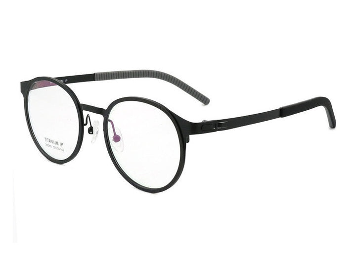 Chashma Ottica Unisex Full Rim Round Titanium Sport Eyeglasses 202205 FuzWeb