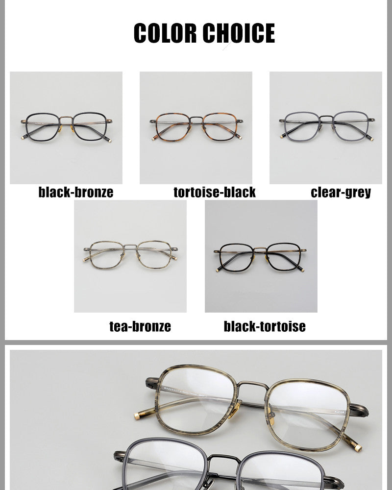 Aimee Unisex Full Rim Square Acetate Titanium Eyeglasses 21140.