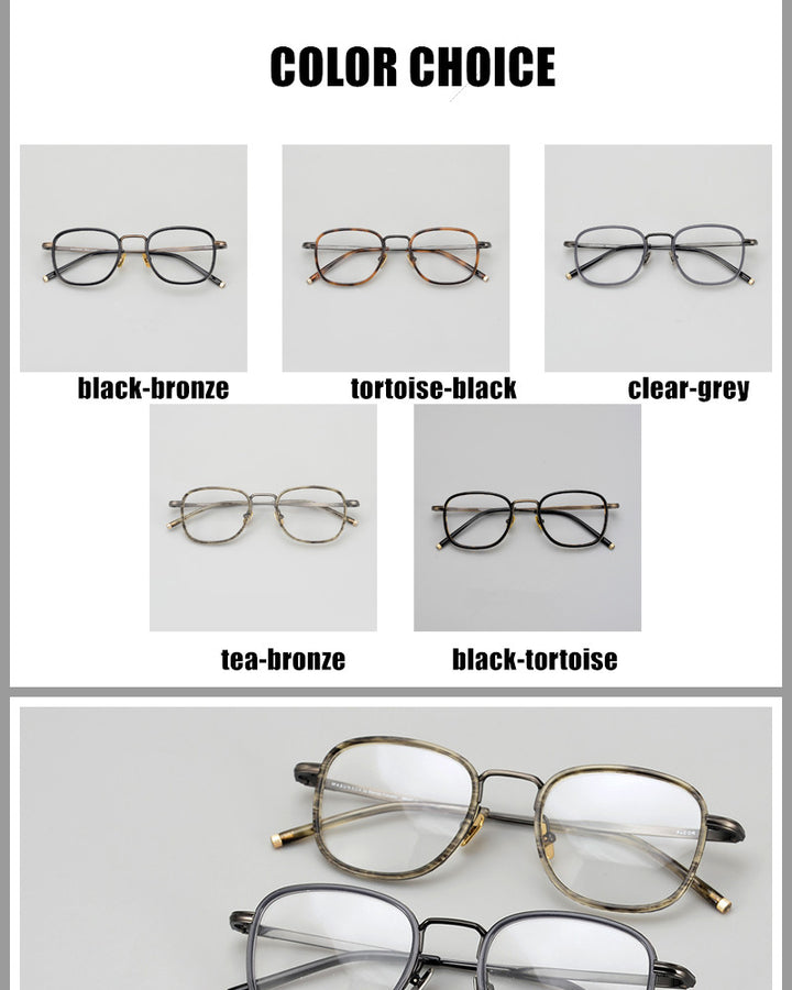 Aimee Unisex Full Rim Square Acetate Titanium Eyeglasses 21140.
