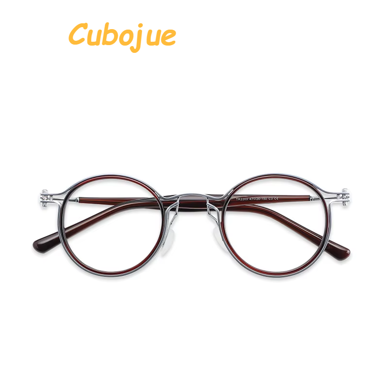 Cubojue Women's Full Rim Round Acetate Alloy Reading Glasses 71402 Reading Glasses Cubojue