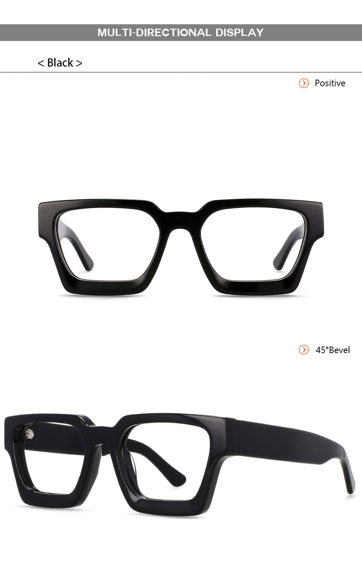 CCspace Unisex Full Rim Square Acetate Frame Eyeglasses 54290.