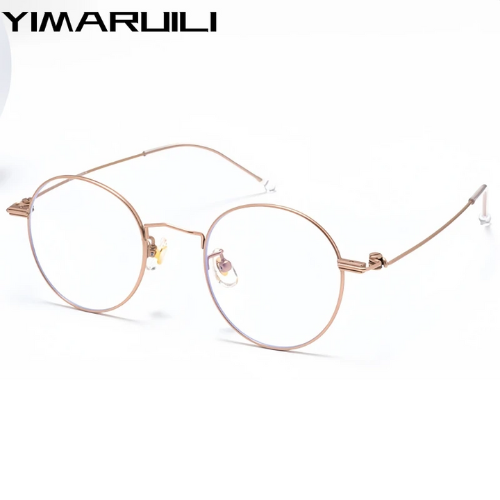 Yimaruili Women's Full Rim Oval Round Titanium Alloy Eyeglasses 47504