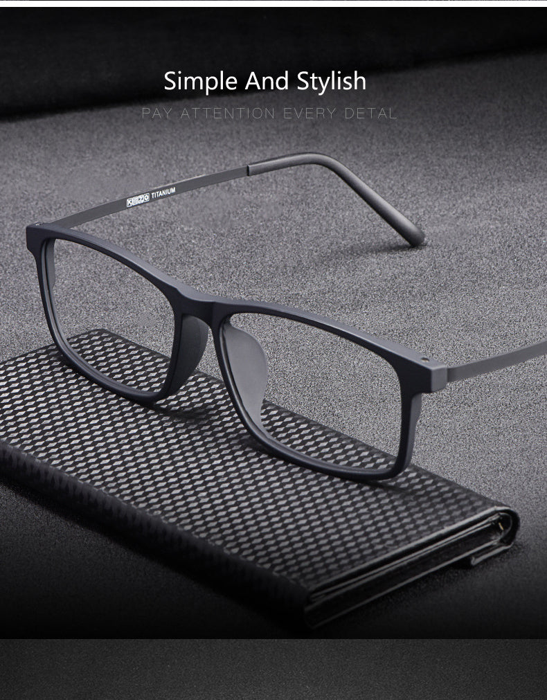 Oveliness Unisex Full Rim Square Ultem Resin Titanium Eyeglasses Ol20p99.