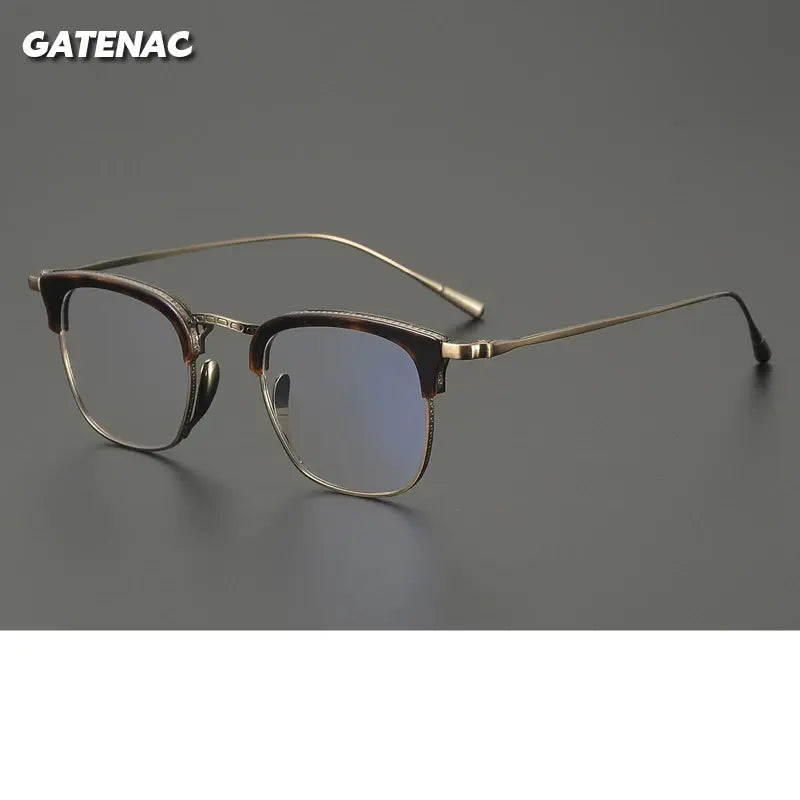 Gatenac Mens Full Rim Square Titanium Acetate Eyeglasses 611126 — view 1 | Gatenac at FuzWeb