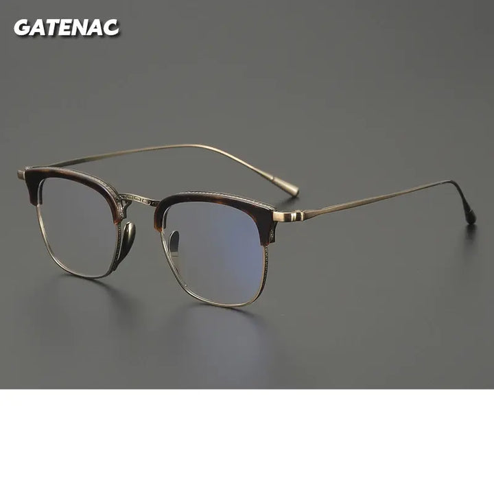 Gatenac Mens Full Rim Square Titanium Acetate Eyeglasses 611126 — view 1 | Gatenac at FuzWeb