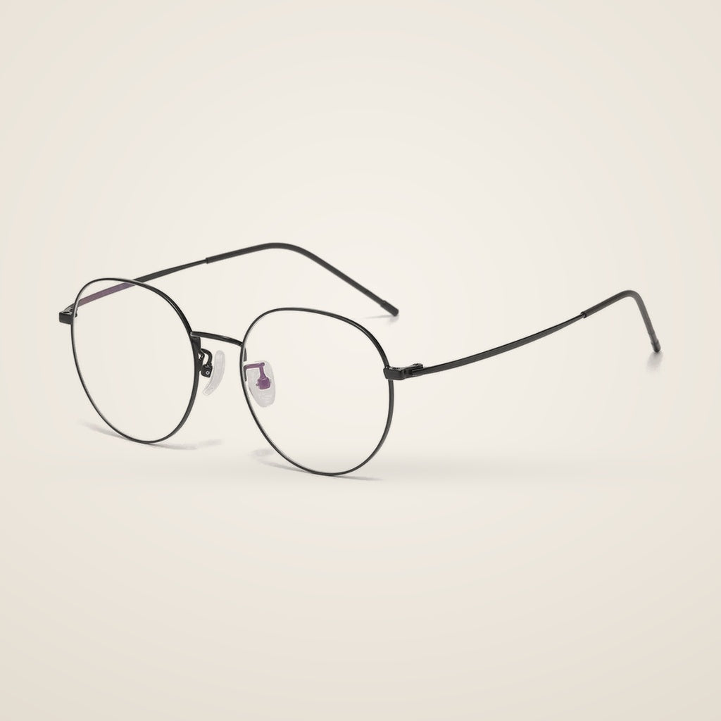 Bclear Unisex Full Rim Round Titanium Alloy Eyeglasses 86100 — view 4 | Bclear at FuzWeb