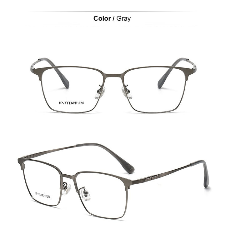 Chashma Unisex Full Rim Square Acetate Titanium Eyeglasses 798601.