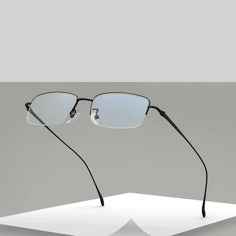 Gmei Optical 8039TA men's semi-rimless titanium prescription eyeglasses
