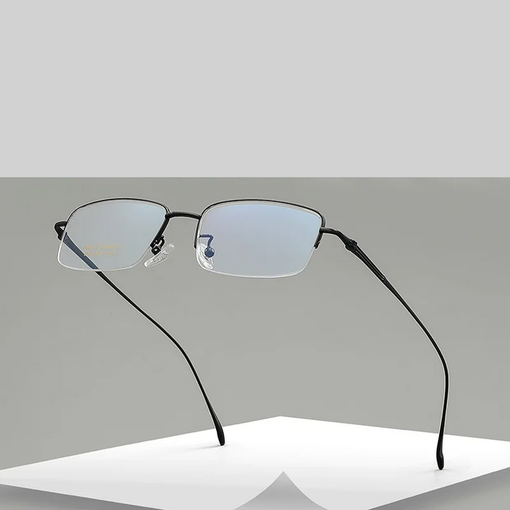 Gmei Optical 8039TA men's semi-rimless titanium prescription eyeglasses