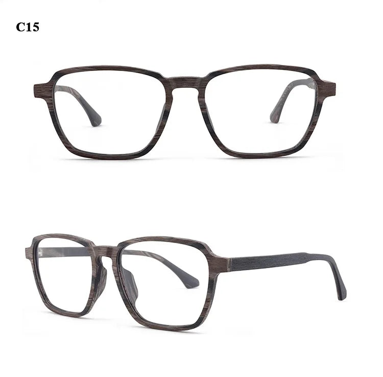 Hdcrafter Mens Full Rim Oversized Polygonal Square Wood Frame Eyeglasses 1694 — view 17 | Hdcrafter Eyeglasses at FuzWeb