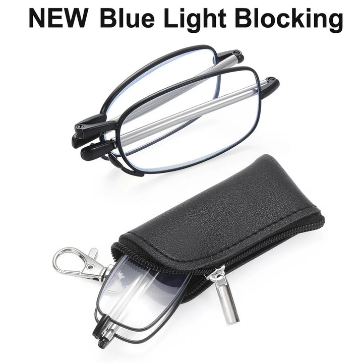 Gootrades Unisex Full Rim Square Alloy Foldable Reading Glasses 5923.